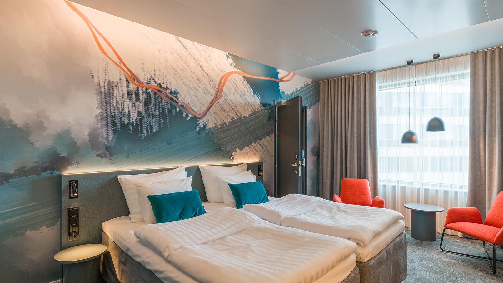 Rune & Berg Designin suunnittelema hotellihuone Sokos Hotelli Flamingolle