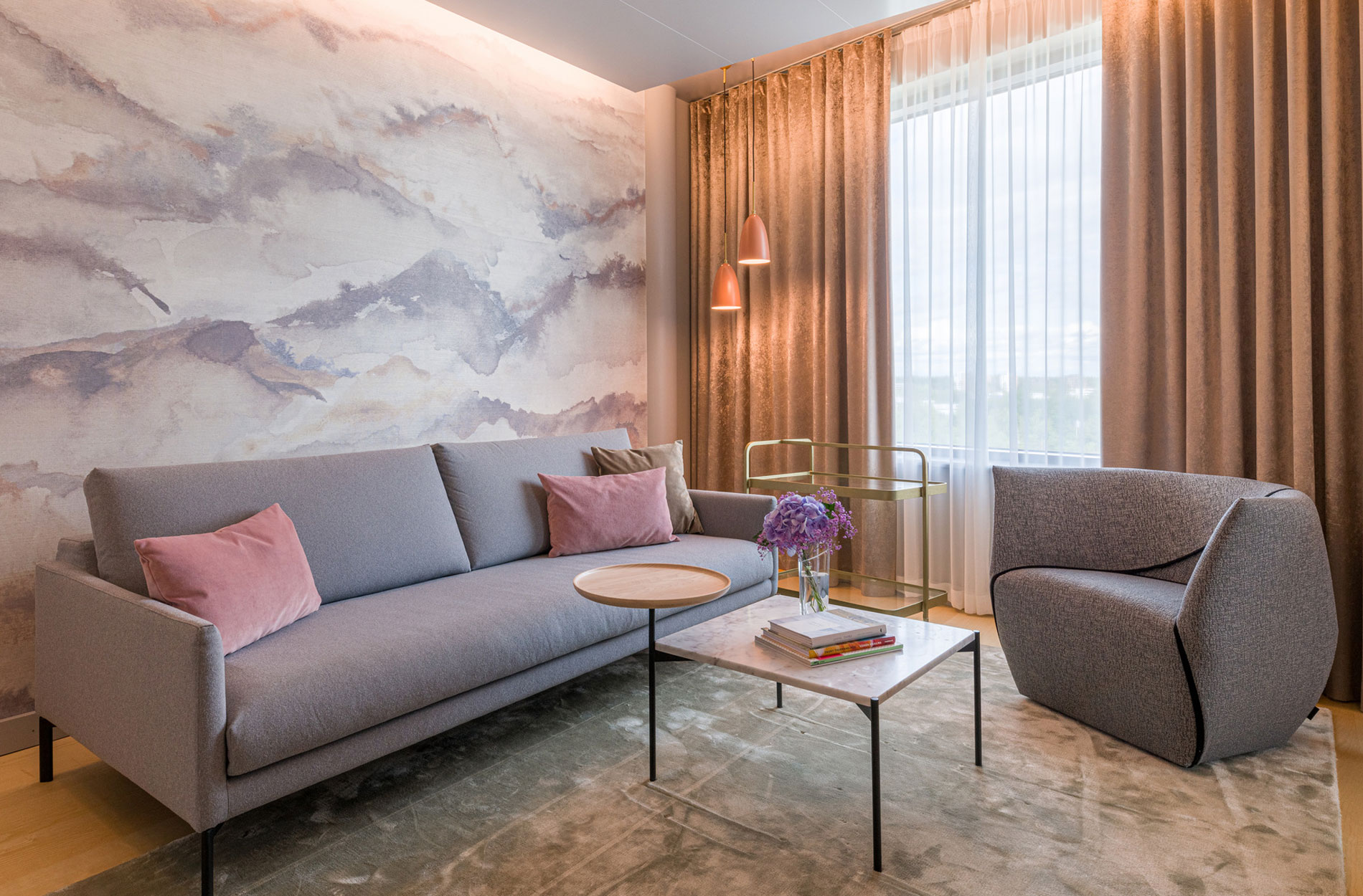 Rune & Berg Designin suunnittelema Sokos Hotel Flamingon huone Harmony