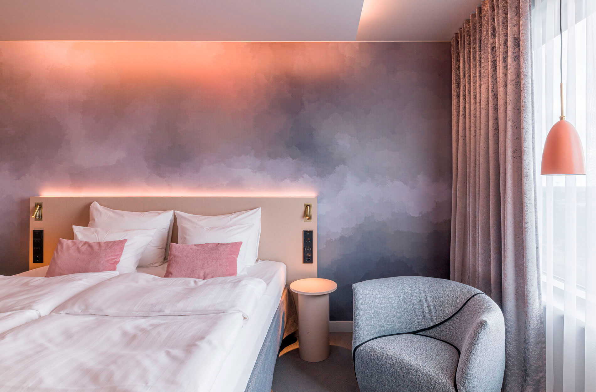Rune & Berg Designin suunnittelema Sokos Hotel Flamingon huone Harmony