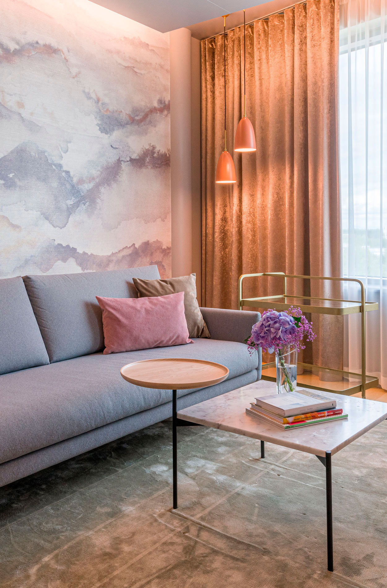 Rune & Berg Designin suunnittelema Sokos Hotel Flamingon huone Harmony