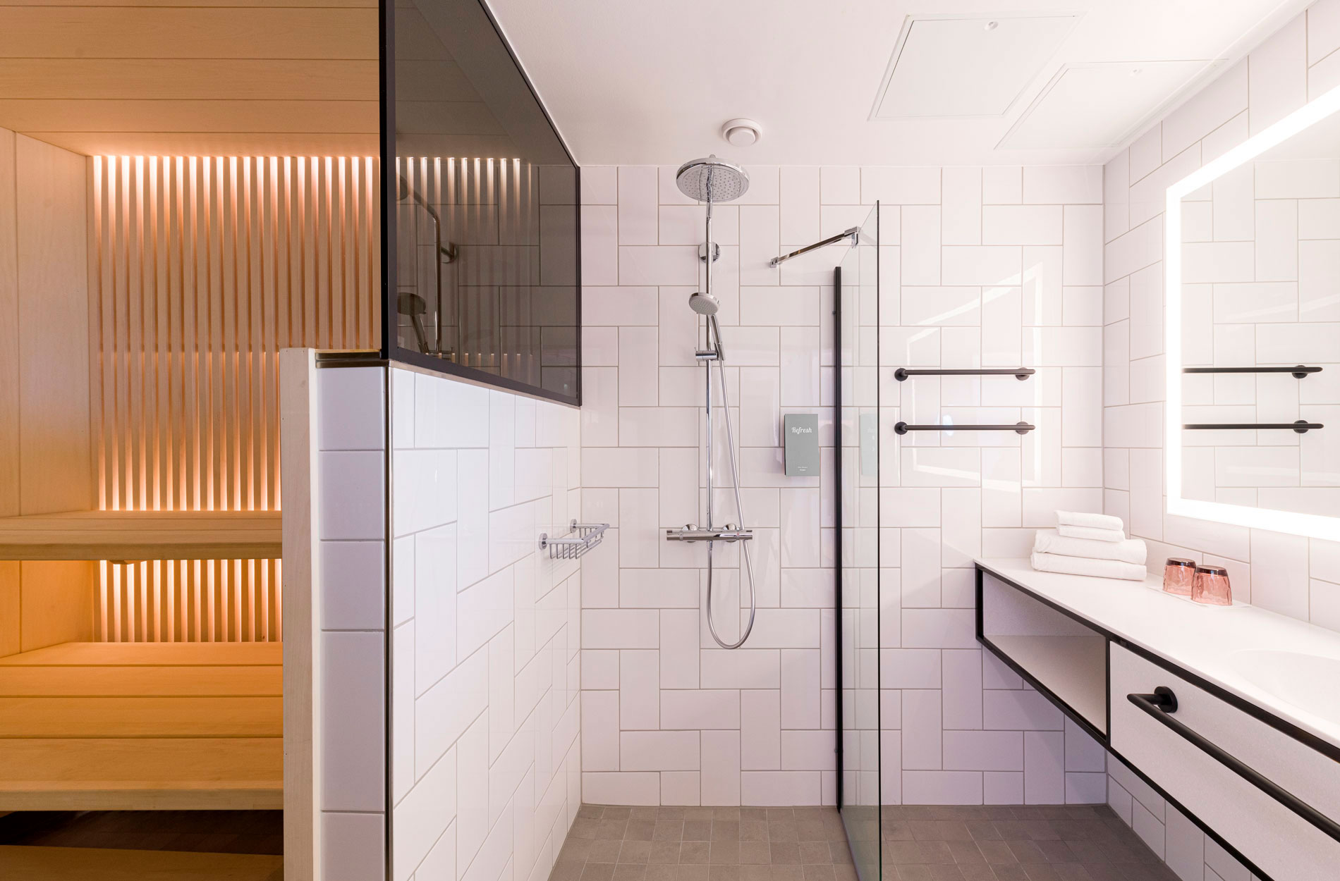 Rune & Berg Designin suunnittelema Sokos Hotel Flamingo sauna