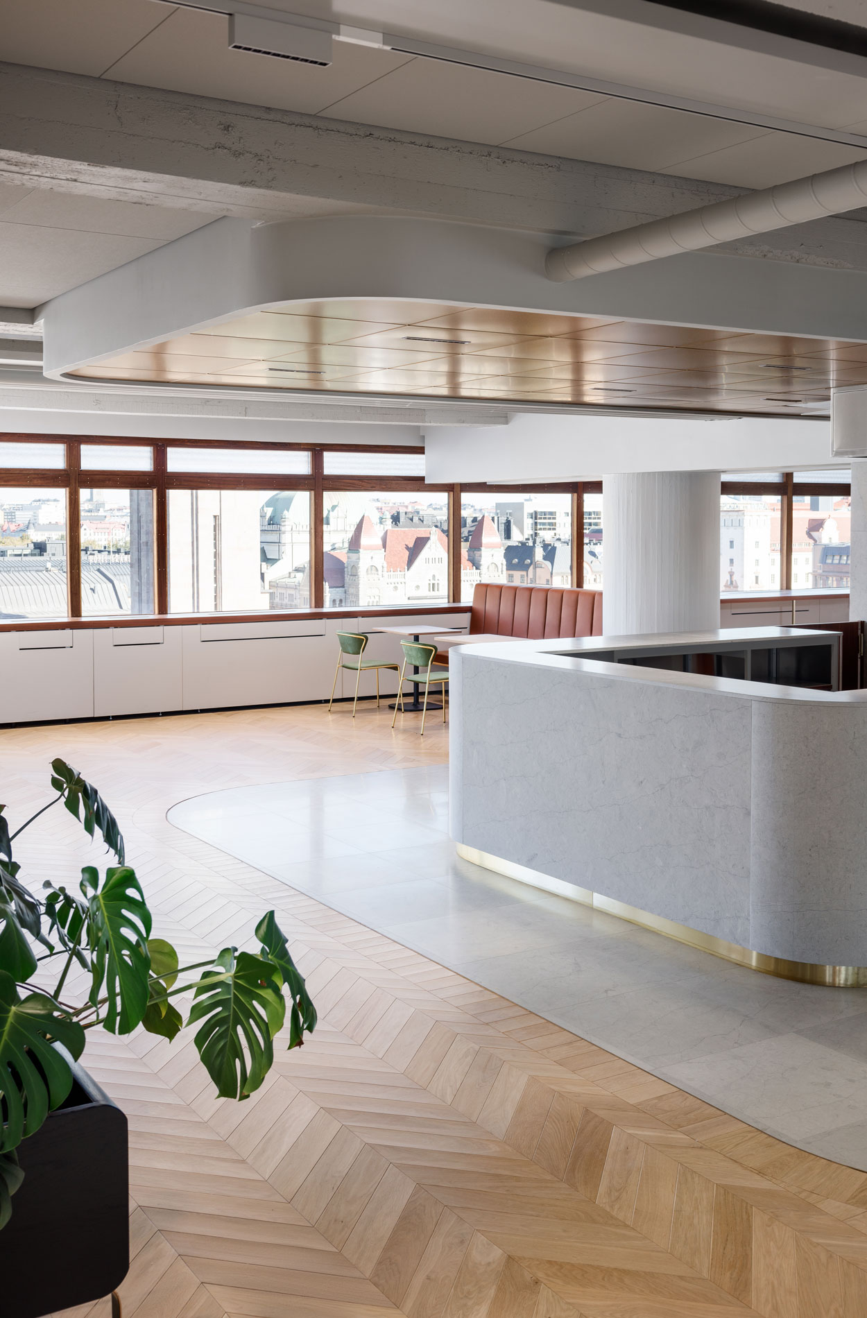 Rune & Berg Designin suunnittelema Spondan Citycenter työympäristön maisemat