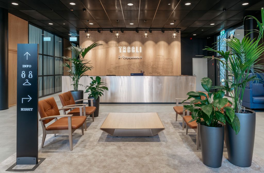 Rune & Berg Designin suunnittelema TROOLI kiinteistökehitys vastaanotto