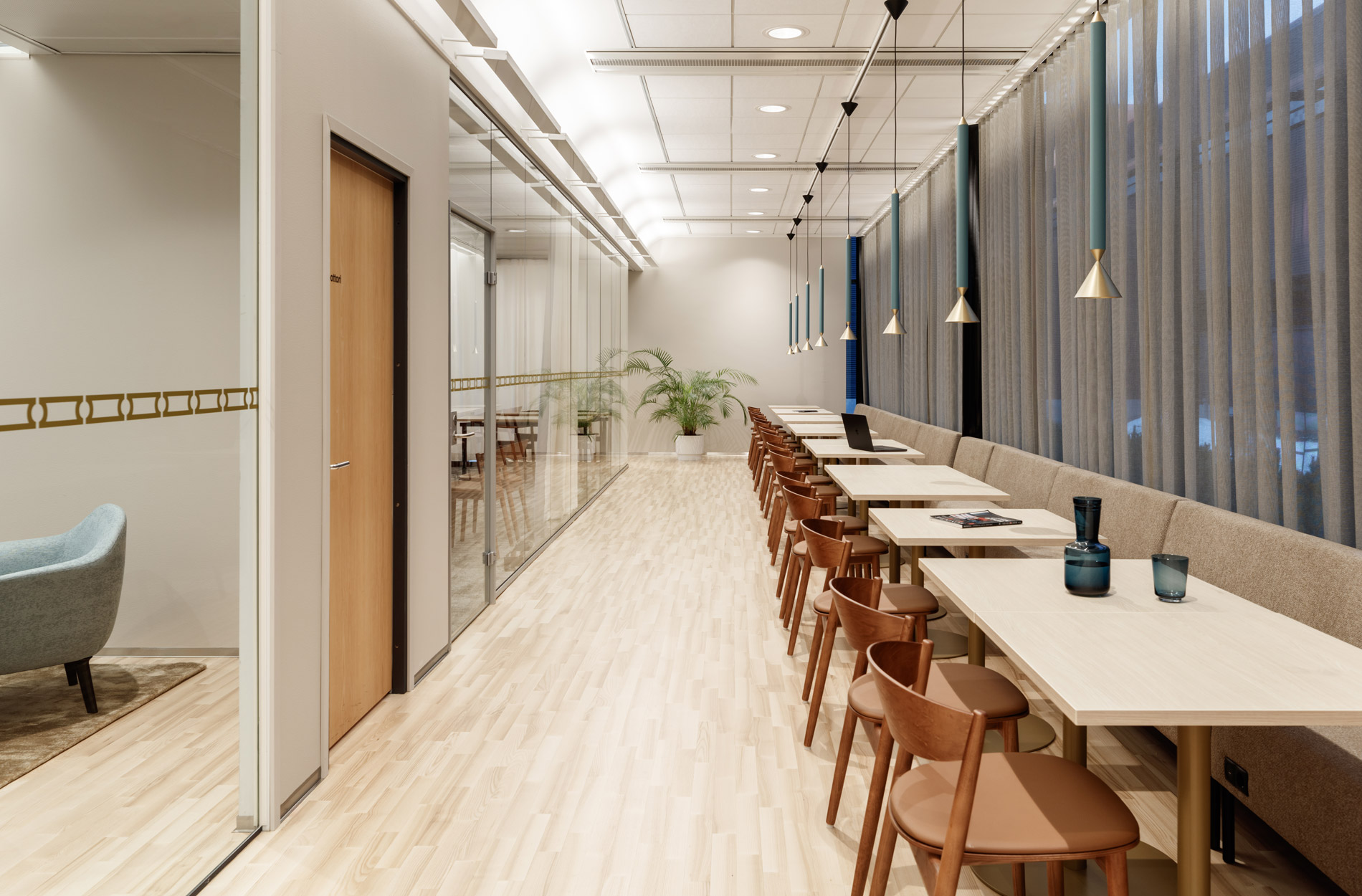 Rune & Berg Designin suunnittelema Masino työympäristön ravintola