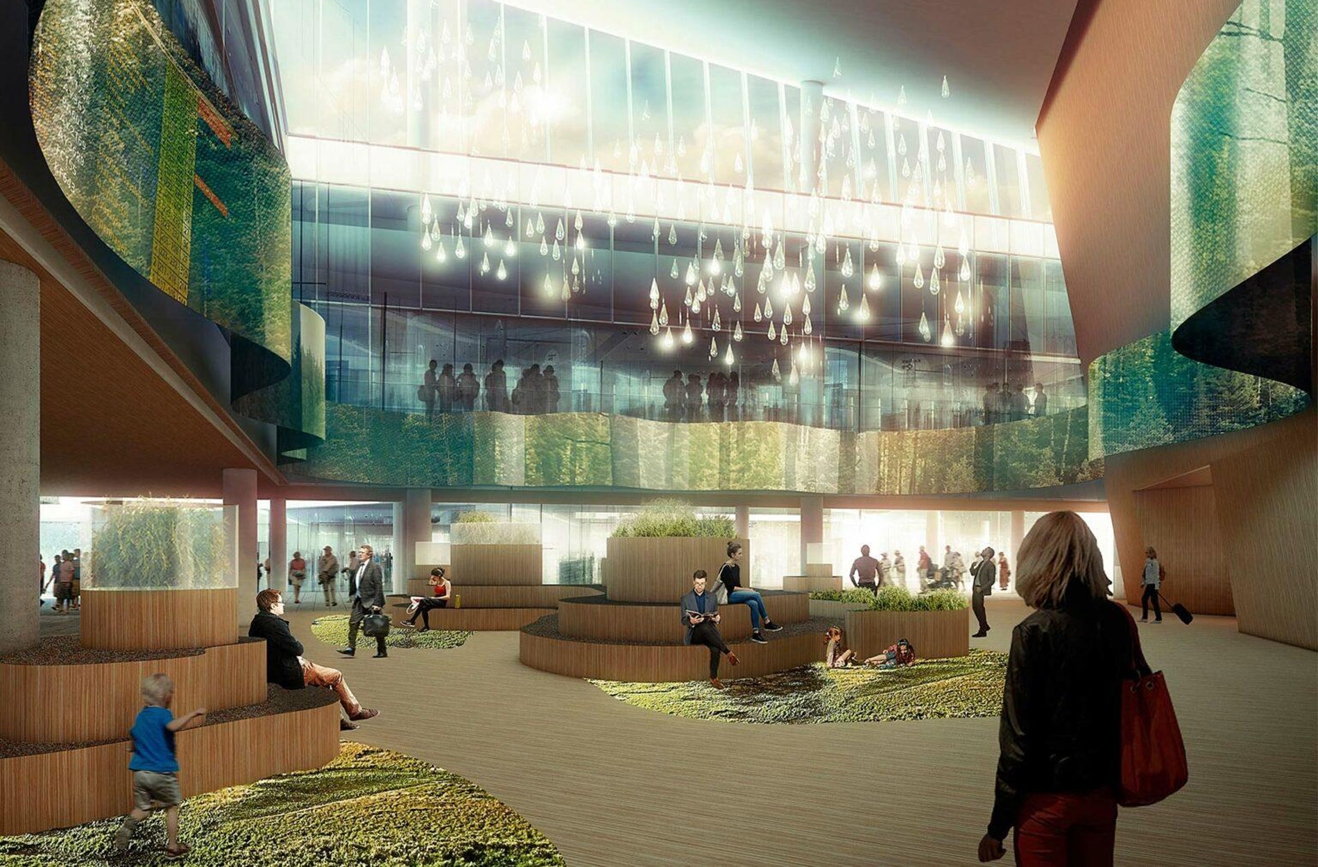 Rune & Berg Designing suunnittelema Finavian Aukio Palveluympäristön 3D visualisointi